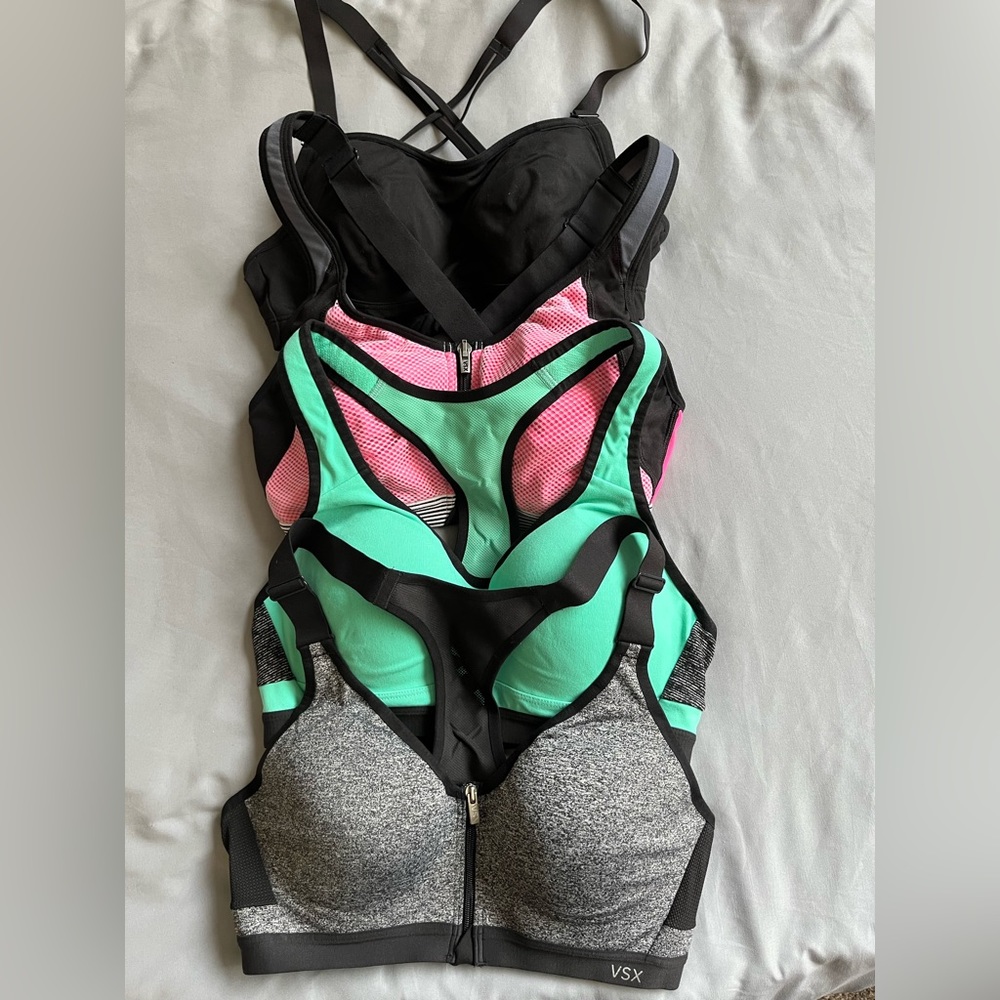 4 Victoria’s Secret Sports Bras 34B